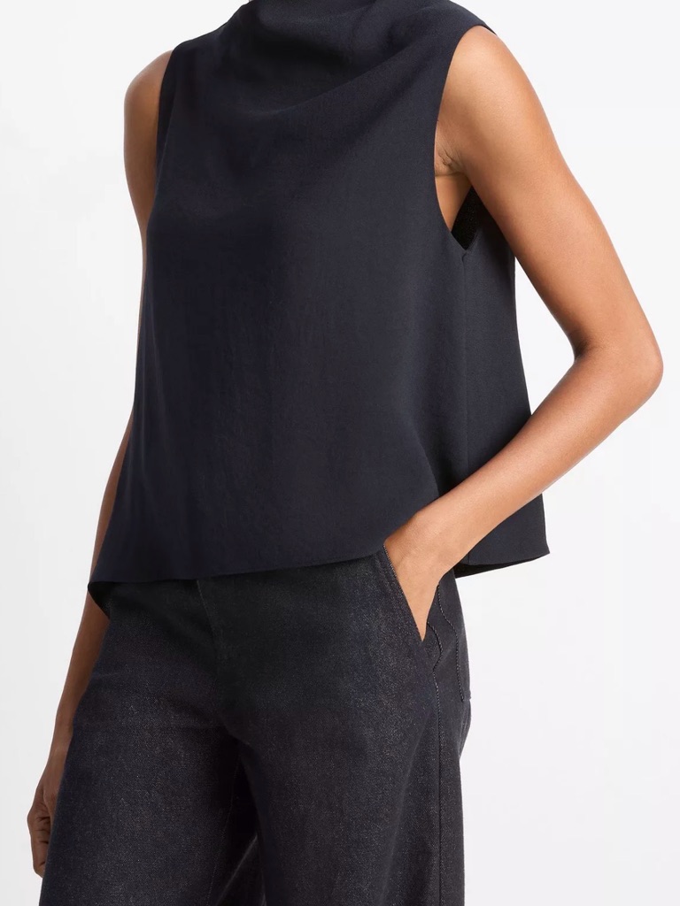 Vince Black Sleeveless Mock Neck Camisole
